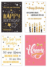 Laden Sie das Bild in den Galerie-Viewer, Edition Seidel Set exklusive Premium Geburtstagskarten mit feiner Goldprägung und Umschlag. Glückwunschkarte Grusskarte Geburtstag Geburtstagskarte Mann Frau Karten Happy Birthday Billet Sprüche