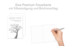 Laden Sie das Bild in den Galerie-Viewer, Edition Seidel Premium Trauerkarte mit Silberprägung und Umschlag. Beileidskarte Trauer Karte mit Spruch aufrichtige Anteilnahme Baum herzliches Beileid Teilnahme Mitgefühl (T879 SW023)
