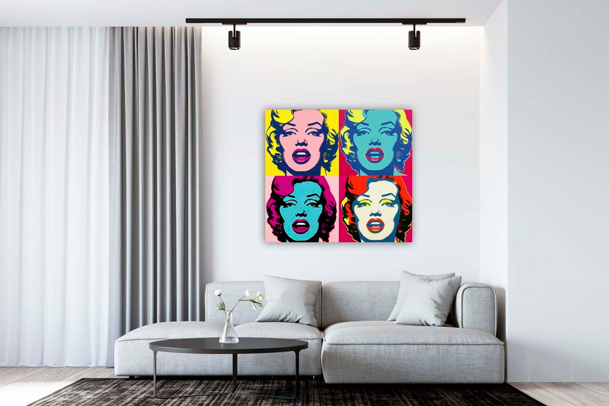 Edition Seidel Premium Wandbild Pop Art Style auf hochwertiger Leinwand  Bild fertig gerahmt Keilrahmen 20cm, Kunstdruck Wandbild Leinwandbild ...