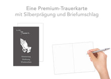 Laden Sie das Bild in den Galerie-Viewer, Edition Seidel Premium Trauerkarte mit Silberprägung und Umschlag. Beileidskarte Trauer Karte in stiller Trauer Hände herzliches Beileid Abschied Teilnahme Mitgefühl (T885 SW023)