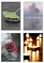 Laden Sie das Bild in den Galerie-Viewer, Edition Seidel Set 12 einfühlsame Trauerkarten / Beileidskarten mit Umschlag. Trauerkarte Beileidskarte mit Spruch (Doppelkarten/Klappkarten mit Briefumschlag) (20815)