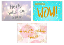 Laden Sie das Bild in den Galerie-Viewer, Edition Seidel Set Premium Postkarten mit Gold- oder Siberprägung Karten mit Sprüchen Spruch Geschenkidee Dekoidee Liebe Freundschaft Leben Motivation lustig Geburtstagskarten Bilder Bild (20233)