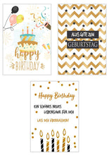 Laden Sie das Bild in den Galerie-Viewer, Edition Seidel Set 9 exklusive Premium Geburtstagskarten mit Goldprägung und Umschlag. Glückwunschkarte Grusskarte Geburtstag Geburtstagskarte Mann Frau Karten Happy Birthday Sprüche (20821)