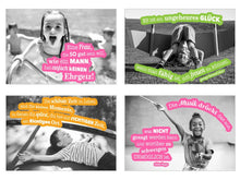 Laden Sie das Bild in den Galerie-Viewer, Edition Seidel Set 25 Postkarten Kinder mit lustige Sprüchen. Karten mit Spruch Postcrossing Geburtstagskarten. Geschenkidee Dekoidee. Liebe Freundschaft Leben Motivation lustig (23005)
