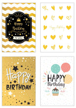 Laden Sie das Bild in den Galerie-Viewer, Edition Seidel Set 12 Premium Geburtstagskarten mit Goldprägung und Umschlag. Glückwunschkarte Grusskarte Geburtstag Geburtstagskarte Mann Frau Karten Happy Birthday Billet (22363)