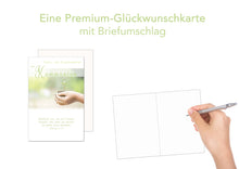 Laden Sie das Bild in den Galerie-Viewer, Edition Seidel Premium Glückwunschkarte zur Kommunion mit Umschlag. Kommunionskarte mit Spruch Karte Grusskarte Hände Erde Pflanze Junge Mädchen (KO285 SW023)