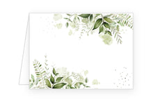 Laden Sie das Bild in den Galerie-Viewer, Edition Seidel Set 50 Premium Tischkarten Platzkarten Namenskarten Kommunion Konfirmation Firmung Hochzeit Geburtstag Taufe Feier Familienfeier Goldhochzeit Diamanthochzeit grüne Blätter Eukalyptus (21779)