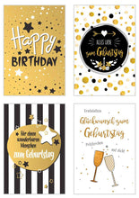 Laden Sie das Bild in den Galerie-Viewer, Edition Seidel Set exklusive Premium Geburtstagskarten mit feiner Goldprägung und Umschlag. Glückwunschkarte Grusskarte Geburtstag Geburtstagskarte Mann Frau Karten Happy Birthday Billet Sprüche