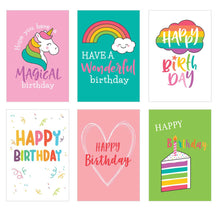 Laden Sie das Bild in den Galerie-Viewer, Edition Seidel Set 6 exklusive Geburtstagskarten mit Umschlag. Glückwunschkarte Grusskarte zum Geburtstag. Geburtstagskarte Karte Mann Frau (Doppelkarten/Klappkarten mit Briefumschlag)