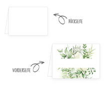 Laden Sie das Bild in den Galerie-Viewer, Edition Seidel Set 50 Premium Tischkarten Platzkarten Namenskarten Kommunion Konfirmation Firmung Hochzeit Geburtstag Taufe Feier Familienfeier Goldhochzeit Diamanthochzeit grüne Blätter Eukalyptus (21776)