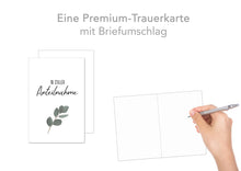 Laden Sie das Bild in den Galerie-Viewer, Edition Seidel Premium Trauerkarte mit Umschlag. Beileidskarte Trauer Karte Zweig Anteilnahme Abschied Teilnahme Mitgefühl (T1092 SW023)