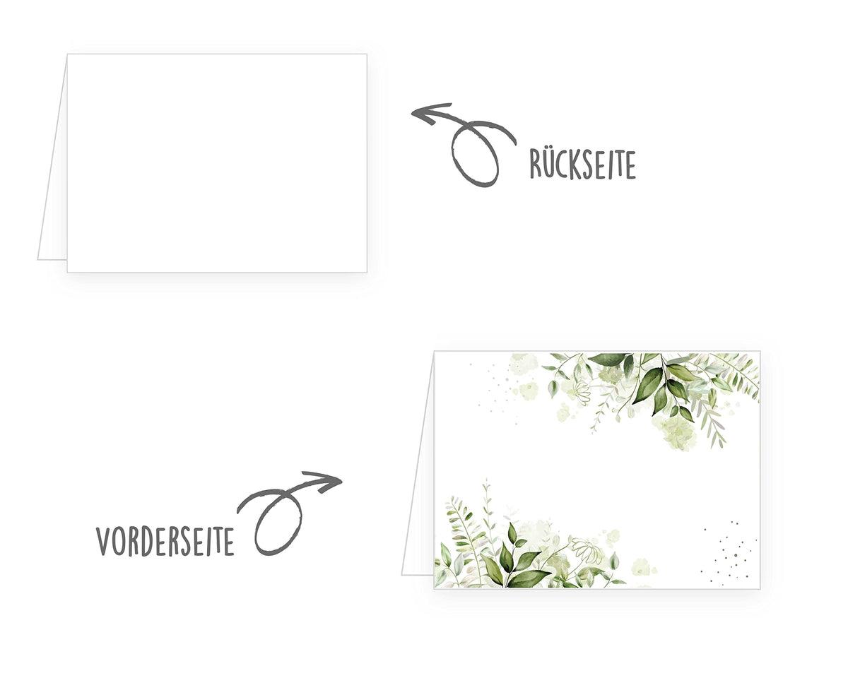 Cartes Place Mariage Anniversaire Cartons De Table Edition Seidel - Lot De 25, Design Feuilles D'eucalyptus, Pour Mariage, Anniversaire, Baptême Carte Bapteme