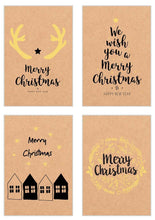 Laden Sie das Bild in den Galerie-Viewer, Edition Seidel Set 6 Premium Weihnachtskarten aus Kraftpapier mit Briefumschlag - Karten Weihnachten Postkarten (21788)