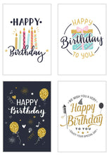 Laden Sie das Bild in den Galerie-Viewer, Edition Seidel Set 12 exklusive Premium Geburtstagskarten mit feiner Goldprägung und Umschlag. Glückwunschkarte Grusskarte Geburtstag Geburtstagskarte Mann Frau Karten Happy Birthday (20820)