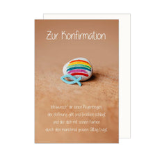 Laden Sie das Bild in den Galerie-Viewer, Edition Seidel Premium Glückwunschkarte zur Konfirmation mit Umschlag. Konfirmationskarte Karte mit Spruch Grusskarte Steine Fisch Regenbogen Junge Mädchen (KF310 SW024) (24495)