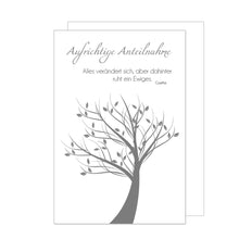 Laden Sie das Bild in den Galerie-Viewer, Edition Seidel Premium Trauerkarte mit Silberprägung und Umschlag. Beileidskarte Trauer Karte mit Spruch aufrichtige Anteilnahme Baum herzliches Beileid Teilnahme Mitgefühl (T879 SW023)