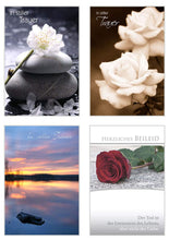 Laden Sie das Bild in den Galerie-Viewer, Edition Seidel Set 12 einfühlsame Trauerkarten / Beileidskarten mit Umschlag. Trauerkarte Beileidskarte mit Spruch schreiben (Doppelkarten/Klappkarten mit Briefumschlag (20822)