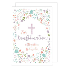 Laden Sie das Bild in den Galerie-Viewer, Edition Seidel Premium Glückwunschkarte zur Konfirmation mit Umschlag. Konfirmationskarte Karte Grusskarte Junge Mädchen (KF284 SW022) (21301)