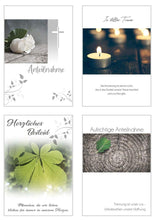Laden Sie das Bild in den Galerie-Viewer, Edition Seidel Set 12 einfühlsame Premium-Trauerkarten / Beileidskarten mit Umschlag. Trauerkarte Beileidskarte mit Spruch (Doppelkarten/Klappkarten mit Briefumschlag) (20817)