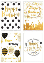 Laden Sie das Bild in den Galerie-Viewer, Edition Seidel Set 6 Premium Geburtstagskarten mit Goldprägung und Umschlag. Happy Birthday Karte Glückwunschkarte zum Geburtstag Mann Frau Gold Sprüche (21658)