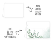 Laden Sie das Bild in den Galerie-Viewer, Edition Seidel Set 50 Premium Tischkarten Platzkarten Namenskarten Kommunion Konfirmation Firmung Hochzeit Geburtstag Taufe Feier Familienfeier Goldhochzeit Diamanthochzeit grüne Blätter Eukalyptus (21683)