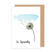 Laden Sie das Bild in den Galerie-Viewer, Edition Seidel Premium Trauerkarte mit Umschlag aus Kraftpapier. Beileidskarte Trauer Karte zum Abschied Pusteblume Aquarell In Sympathy Teilnahme Mitgefühl (T1117 SW023)
