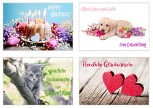 Laden Sie das Bild in den Galerie-Viewer, Edition Seidel Set 20 exklusive Premium Geburtstagskarten mit Umschlag. Glückwunschkarte Grusskarte zum Geburtstag. Geburtstagskarte Mann Frau Karten Billet Happy Birthday Sprüche (20814)
