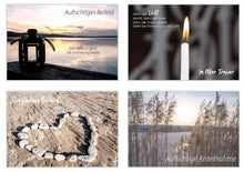 Laden Sie das Bild in den Galerie-Viewer, Edition Seidel Set 12 einfühlsame Premium-Trauerkarten/Beileidskarten mit Umschlag. Trauerkarte Beileidskarte mit Spruch (Doppelkarten/Klappkarten mit Briefumschlag) (Set 5, 12 Karten) (20578)