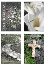 Laden Sie das Bild in den Galerie-Viewer, Edition Seidel Set 12 einfühlsame Trauerkarten / Beileidskarten mit Umschlag. Trauerkarte Beileidskarte mit Spruch schreiben (Doppelkarten/Klappkarten mit Briefumschlag (20823)