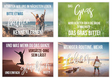 Laden Sie das Bild in den Galerie-Viewer, Edition Seidel Set 12 Postkarten mit Sprüchen. Karten mit Spruch Postcrossing Geburtstagskarten. Geschenkidee Dekoidee. Liebe Freundschaft Leben Motivation lustig (20014)