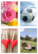 Laden Sie das Bild in den Galerie-Viewer, Edition Seidel Set 20 Geburtstagskarten Glückwunschkarten zum Geburtstag mit Umschlag. Grusskarte Geburtstagskarte Happy Birthday Mann Frau Karten Spruch Sprüche (SW02) (Set 2) (21235)