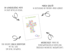 Laden Sie das Bild in den Galerie-Viewer, Edition Seidel Premium Glückwunschkarte zur Kommunion mit Umschlag. Eine einzelne Karte Kommunionskarte Grusskarte bunte Hände Junge Mädchen (KO274 SW022)