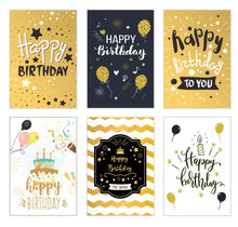Laden Sie das Bild in den Galerie-Viewer, Edition Seidel Set 6 Premium Geburtstagskarten mit Goldprägung und Umschlag. Happy Birthday Karte Glückwunschkarte zum Geburtstag Mann Frau Gold (21657)