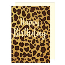 Laden Sie das Bild in den Galerie-Viewer, Edition Seidel Premium Geburtstagskarte mit Goldprägung und Umschlag. Glückwunschkarte Grusskarte Billet Geburtstag Happy Birthday Mann Frau Leopardenmuster Leo Style Karte (G2854 SW023)