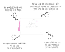 Laden Sie das Bild in den Galerie-Viewer, Edition Seidel Set 50 Premium Tischkarten Platzkarten Namenskarten Kommunion Konfirmation Firmung Hochzeit Geburtstag Taufe Feier Familienfeier Goldhochzeit Diamanthochzeit Herz - Schön, dass du da bist (20260)