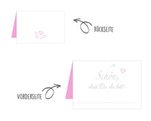 Laden Sie das Bild in den Galerie-Viewer, Edition Seidel Set 50 Premium Tischkarten Platzkarten Namenskarten Kommunion Konfirmation Firmung Hochzeit Geburtstag Taufe Feier Familienfeier Goldhochzeit Diamanthochzeit Herz - Schön, dass du da bist (20260)