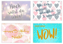 Laden Sie das Bild in den Galerie-Viewer, Edition Seidel Set Premium Postkarten mit Gold- oder Siberprägung Karten mit Sprüchen Spruch Geschenkidee Dekoidee Liebe Freundschaft Leben Motivation lustig Geburtstagskarten Bilder Bild (20233)