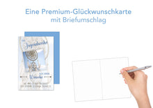 Laden Sie das Bild in den Galerie-Viewer, Edition Seidel Premium Glückwunschkarte zur Jugendweihe mit Umschlag. Eine einzelne Karte zur Jugendweihe mit Spruch. Grusskarte Traumfänger Himmel Junge Mädchen (JW127 SW023)