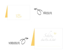 Laden Sie das Bild in den Galerie-Viewer, Edition Seidel Set 50 Premium Tischkarten Platzkarten Namenskarten Kommunion Konfirmation Firmung Hochzeit Geburtstag Taufe Feier Familienfeier Goldhochzeit Diamanthochzeit Herz - Schön, dass du da bist (20260)