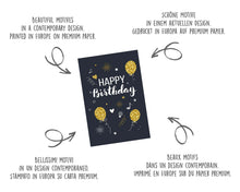 Laden Sie das Bild in den Galerie-Viewer, Edition Seidel Set 6 Premium Geburtstagskarten mit Goldprägung und Umschlag. Teils aus Kraftpapier. Happy Birthday Karte Glückwunschkarte zum Geburtstag Mann Frau (22358)