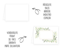 Laden Sie das Bild in den Galerie-Viewer, Edition Seidel Set 50 Premium Tischkarten Platzkarten Namenskarten Kommunion Konfirmation Firmung Hochzeit Geburtstag Taufe Feier Familienfeier Goldhochzeit Diamanthochzeit grüne Blätter Eukalyptus (22287)