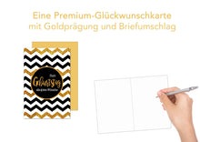 Laden Sie das Bild in den Galerie-Viewer, Edition Seidel Premium Geburtstagskarte mit Goldprägung und Umschlag. Glückwunschkarte Grusskarte Billet Karte Geburtstag Happy Birthday Mann Frau Sprüche Gold (G2328 SW022)