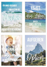 Laden Sie das Bild in den Galerie-Viewer, Edition Seidel Set 25 Postkarten Leben & Momente mit mit Sprüchen. Karten mit Spruch. Geburtstagskarten Postcrossing. Geschenk Dekoidee. Liebe Freundschaft Leben Motivation Glück Erfolg