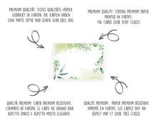 Laden Sie das Bild in den Galerie-Viewer, Edition Seidel Set 50 Premium Tischkarten Platzkarten Namenskarten Kommunion Konfirmation Firmung Hochzeit Geburtstag Taufe Feier Familienfeier Goldhochzeit Diamanthochzeit grüne Blätter Eukalyptus (22288)