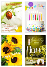 Laden Sie das Bild in den Galerie-Viewer, Edition Seidel Set exklusive Premium Geburtstagskarten mit Umschlag. Glückwunschkarte Grusskarte zum Geburtstag. Geburtstagskarte Blumen Frau Karten Billet Happy Birthday (SW02)