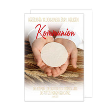 Laden Sie das Bild in den Galerie-Viewer, Edition Seidel Premium Glückwunschkarte zur Kommunion mit Umschlag. Kommunionskarte mit Spruch Grusskarte Karte Herzlichen Glückwunsch Junge Mädchen (KO269 SW022)