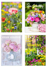 Laden Sie das Bild in den Galerie-Viewer, Edition Seidel Set exklusive Premium Geburtstagskarten mit Umschlag. Glückwunschkarte Grusskarte zum Geburtstag. Geburtstagskarte Blumen Frau Karten Billet Happy Birthday (SW02)