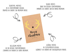 Laden Sie das Bild in den Galerie-Viewer, Edition Seidel Set 6 Premium Weihnachtskarten aus Kraftpapier mit Briefumschlag - Karten Weihnachten Postkarten (21788)