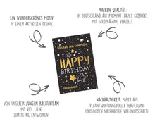 Laden Sie das Bild in den Galerie-Viewer, Edition Seidel Premium Geburtstagskarte mit Goldprägung und Umschlag. Glückwunschkarte Grusskarte Billet Geburtstag Happy Birthday Mann Frau einzelne eine Sprüche Karte Gold (G2335 SW022)