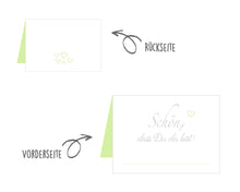 Laden Sie das Bild in den Galerie-Viewer, Edition Seidel Set 50 Premium Tischkarten Platzkarten Namenskarten Kommunion Konfirmation Firmung Hochzeit Geburtstag Taufe Feier Familienfeier Goldhochzeit Diamanthochzeit Herz - Schön, dass du da bist (20260)